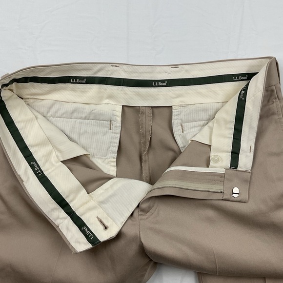 LL Bean Standard Fit Khaki Dress Pants Mens Size 35 Business Casual Chino - Picture 10 of 11